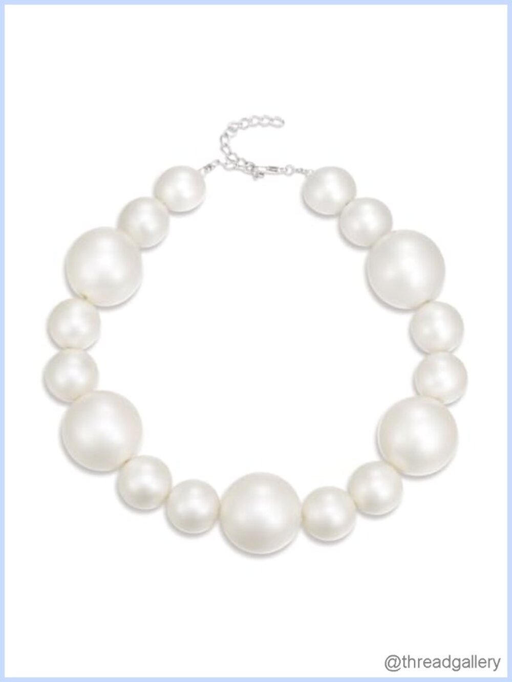 Pearl Beaded Statement Choker Necklace Adjustable Costume Jewelry